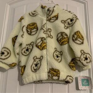 Cute Disney size 24 months light green Winnie the Pooh full zip fleece jacket